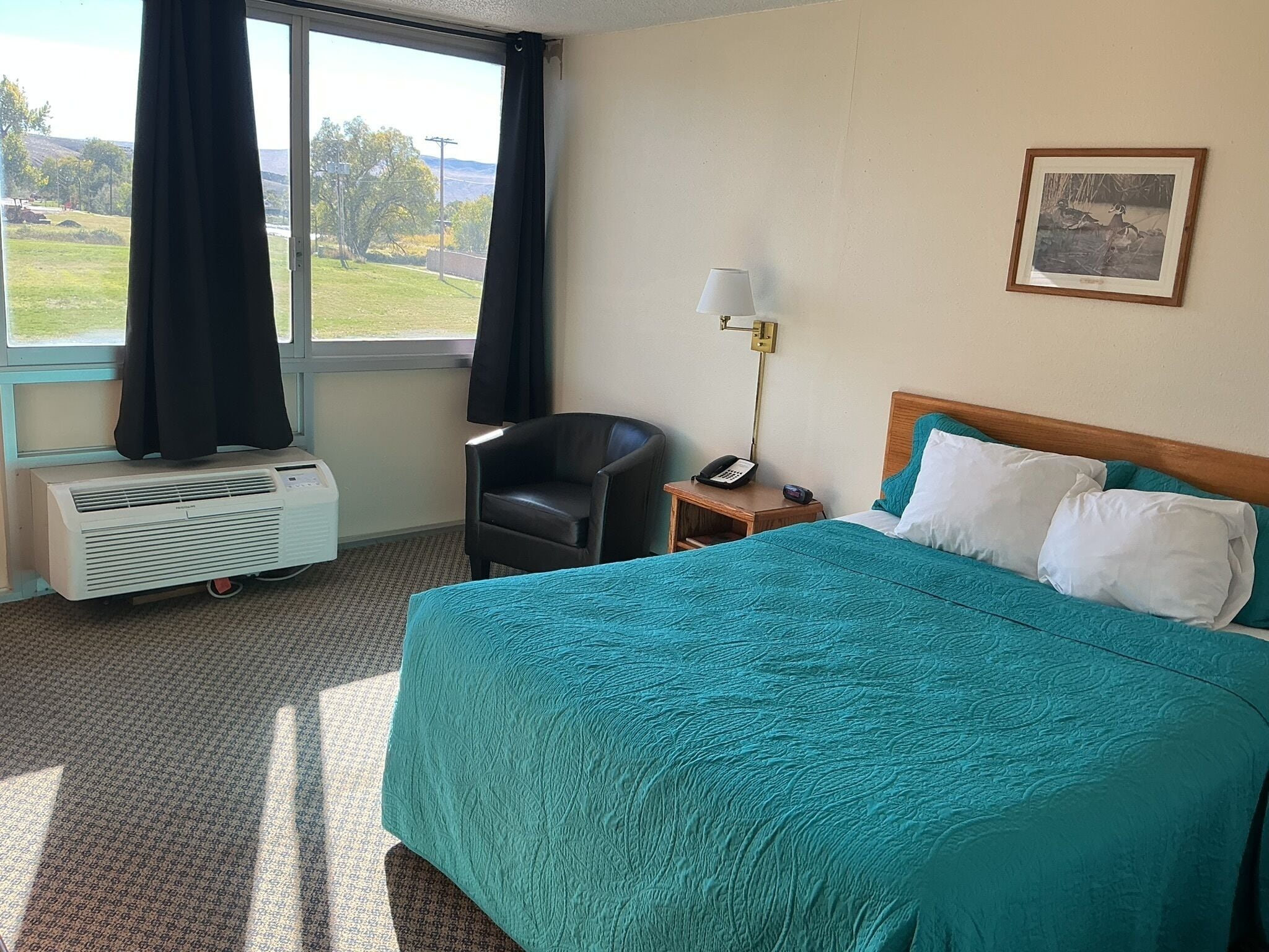 Eenvoudige eenpersoonskamer, 1 queensize bed, toegankelijk voor mindervaliden | Verduisterende gordijnen, een strijkplank/strijkijzer, babybedden