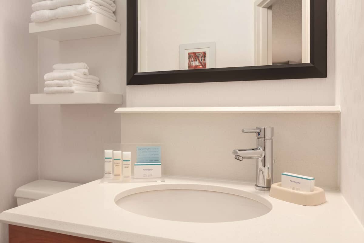 free toiletries, hair dryer, towels