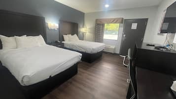 Standard Room, 2 Double Beds, Non Smoking, Refrigerator & Microwave | Iron/ironing board, free WiFi, alarm clocks, bed sheets