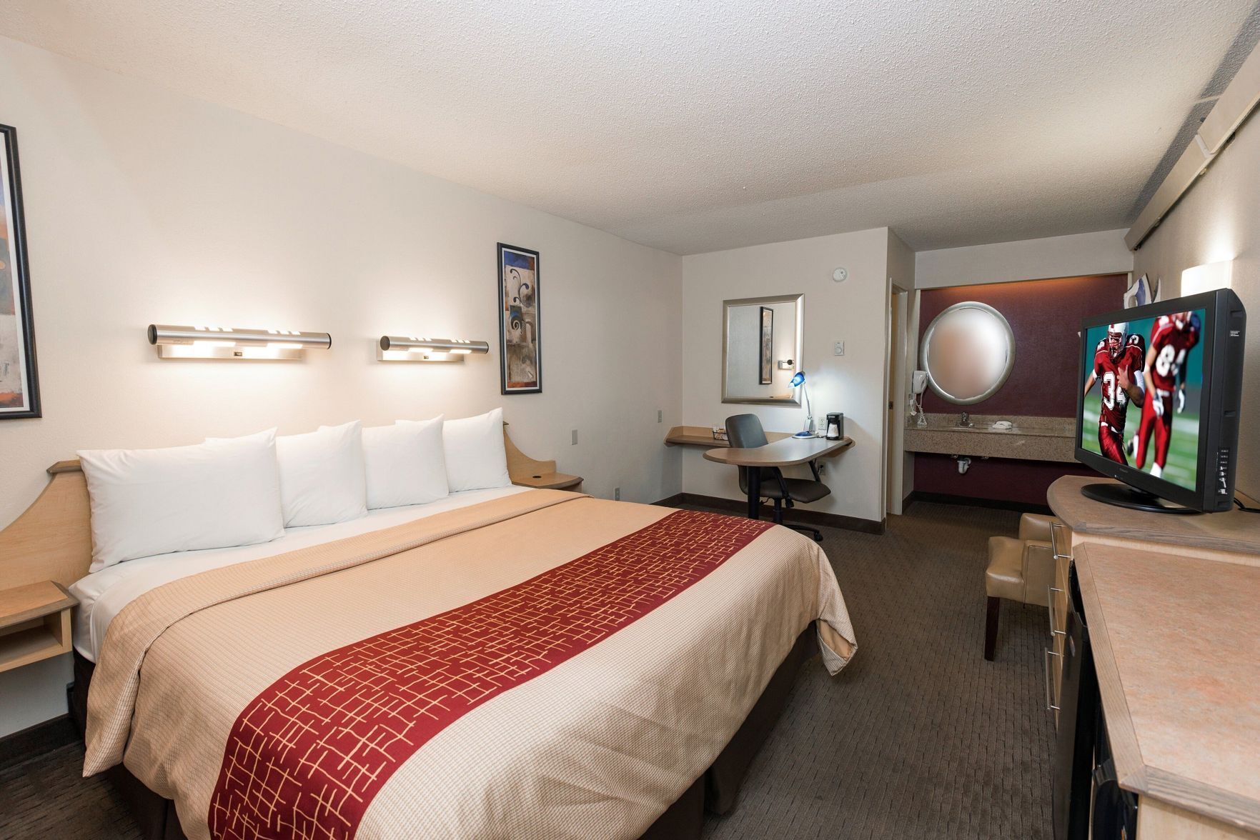 In-room safe, desk, blackout drapes, free cribs/infant beds