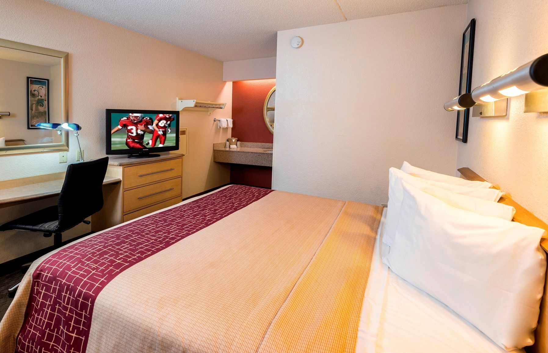 In-room safe, desk, blackout drapes, free cribs/infant beds