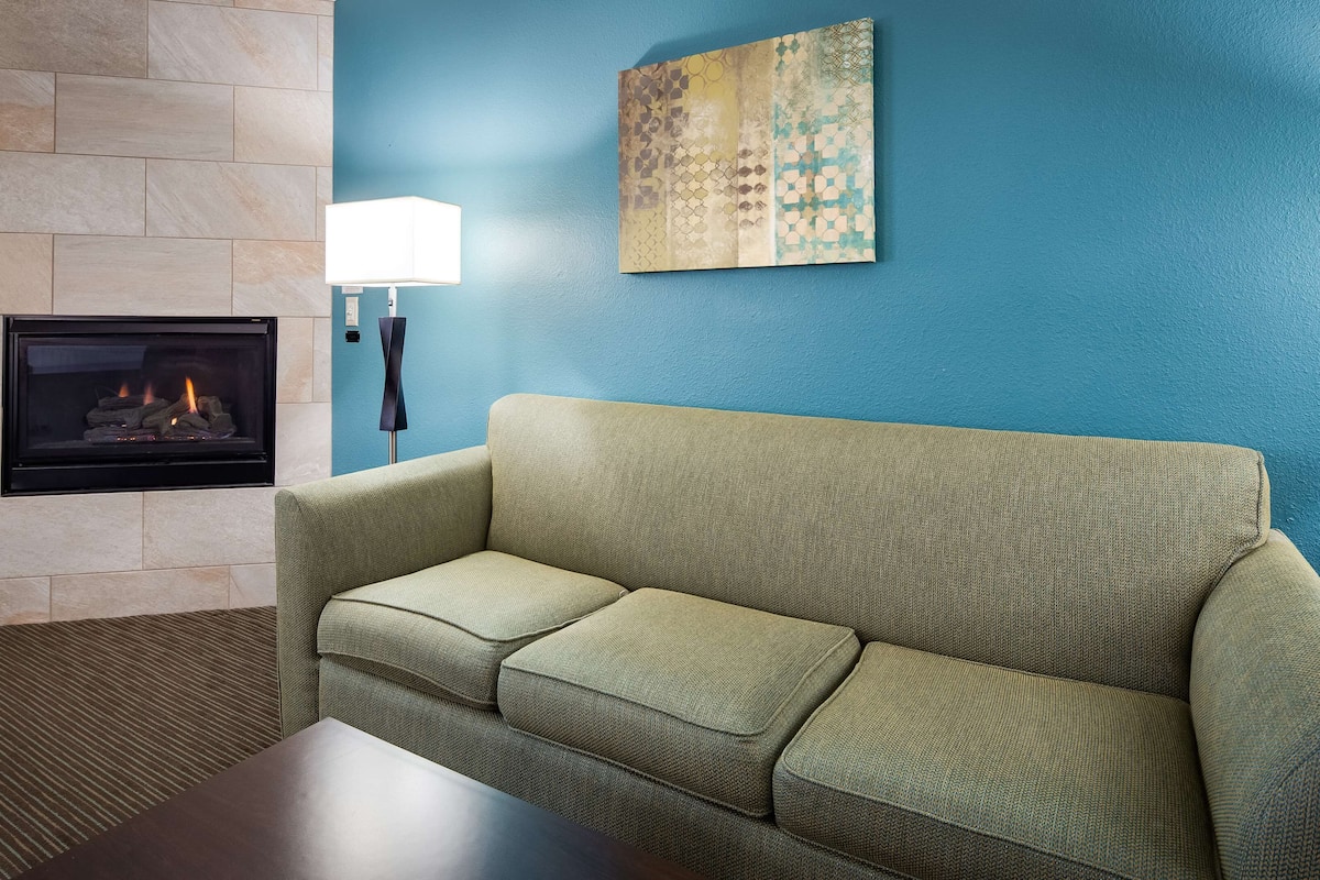 standard room, 1 king bed, non smoking, fireplace | blackout curtains, iron/ironing board, rollaway beds, free wifi