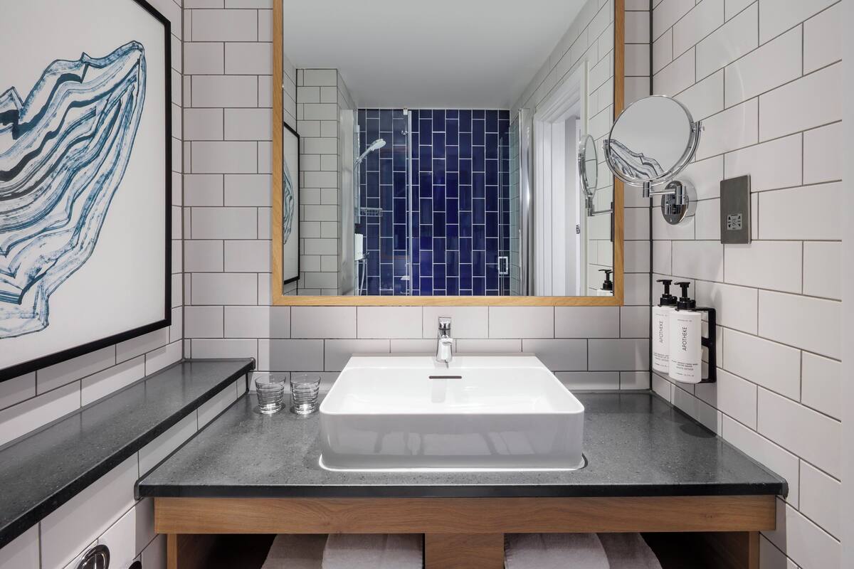 eco-friendly toiletries, hair dryer, bathrobes, towels