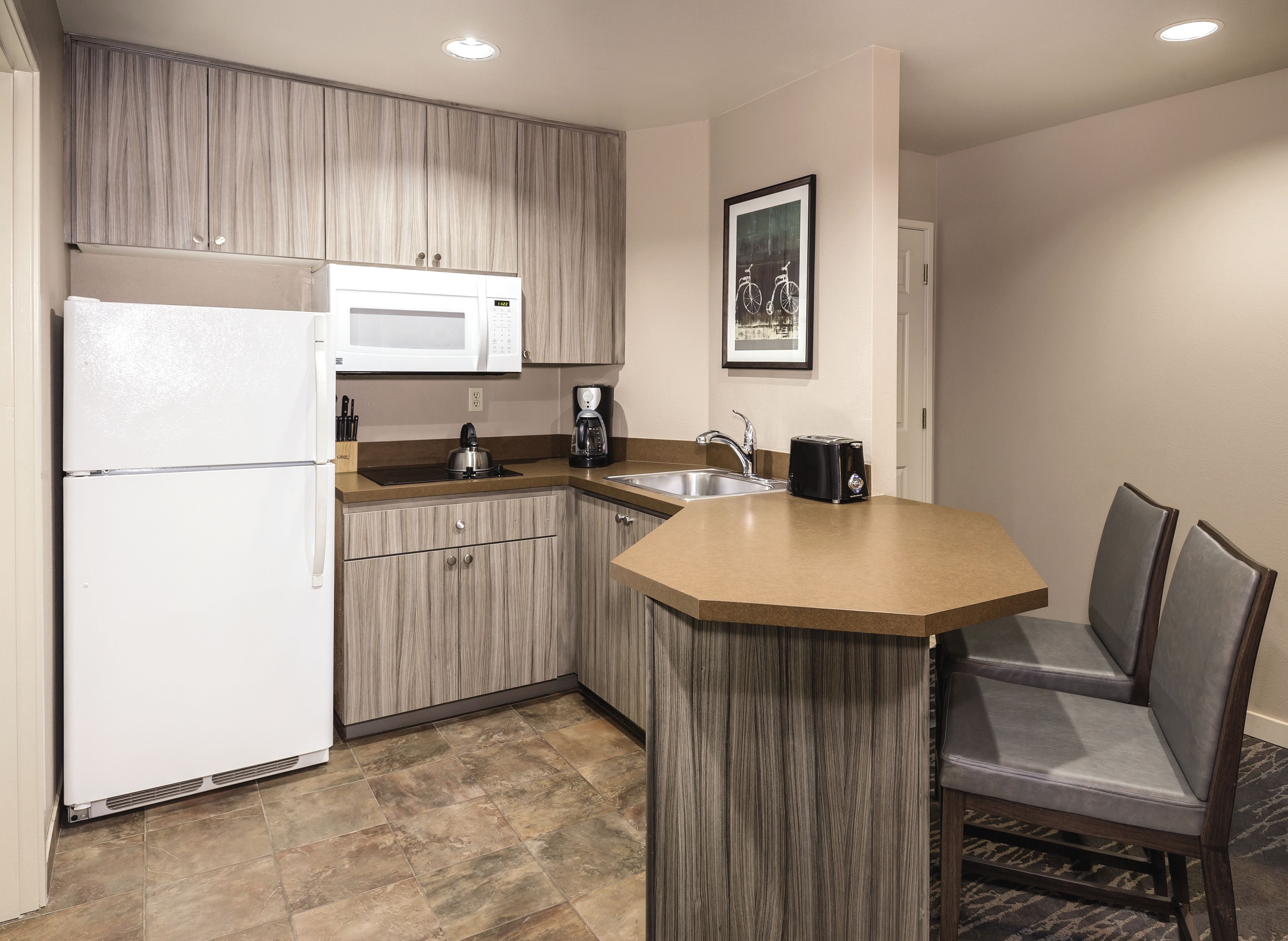 standard suite, 1 bedroom, non smoking, kitchenette | private kitchenette | fridge, microwave, stovetop, dishwasher