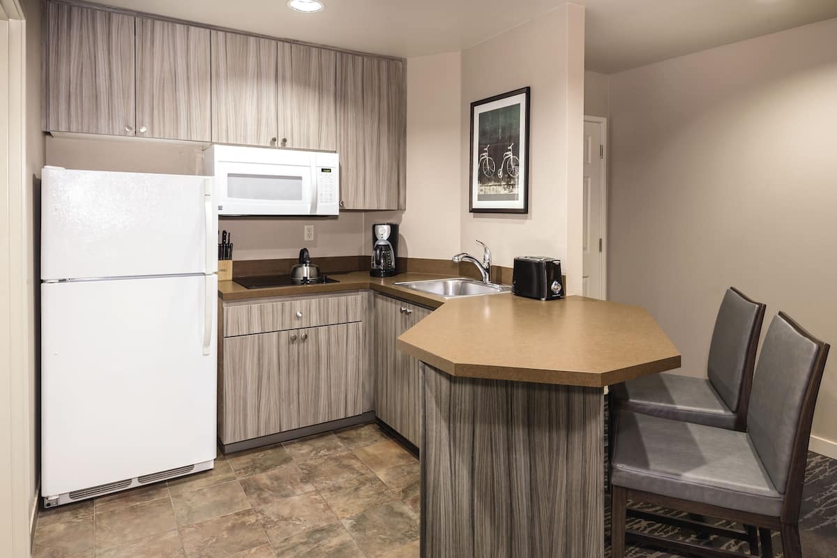 standard suite, 1 bedroom, non smoking, kitchenette | private kitchenette | fridge, microwave, stovetop, dishwasher