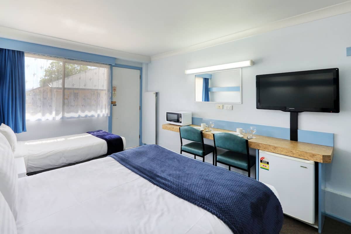 laptop workspace, iron/ironing board, free wifi, bed sheets