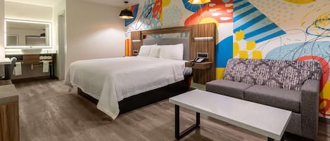 Pillow-top beds, desk, laptop workspace, blackout curtains