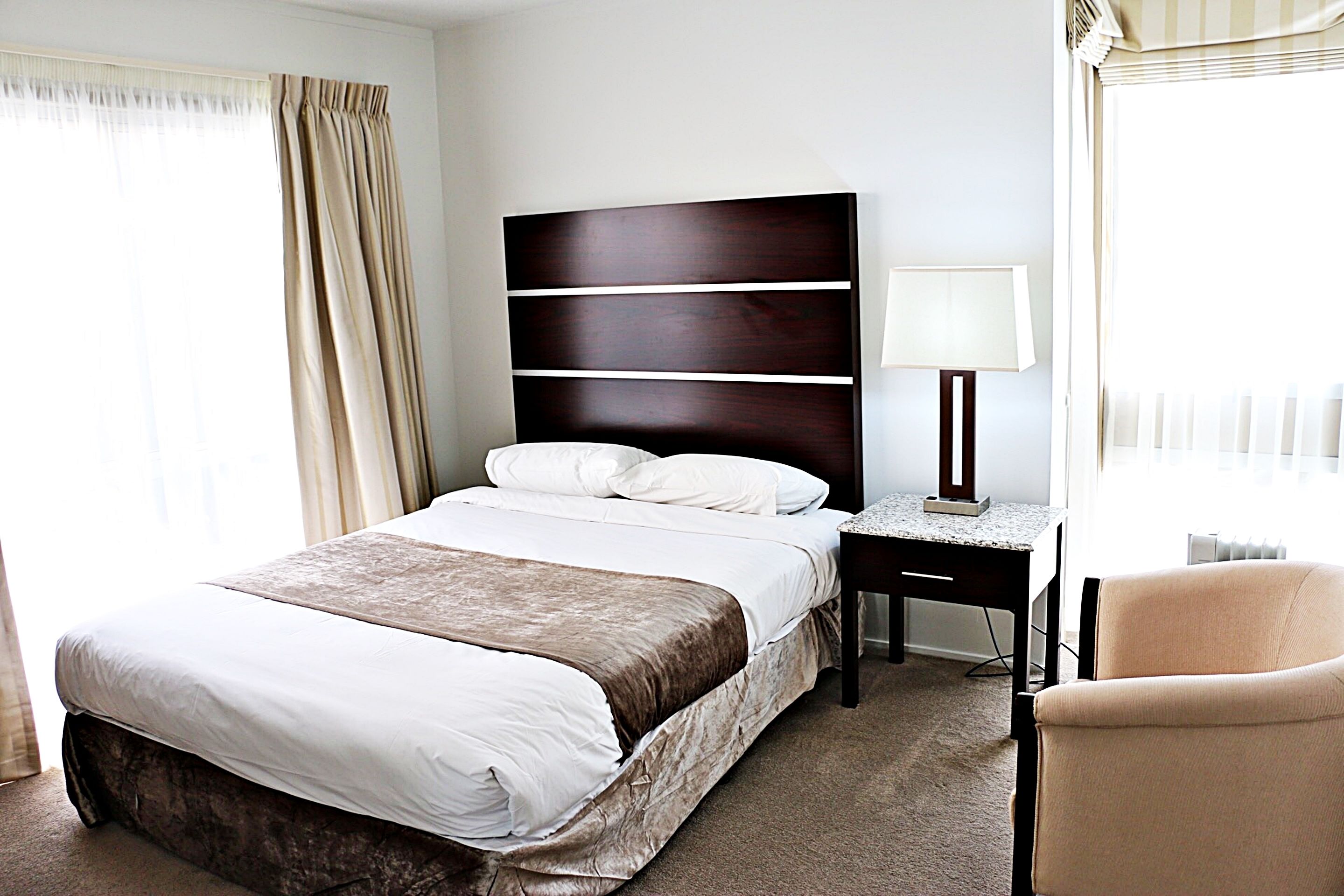 1 bedroom, desk, laptop workspace, iron/ironing board