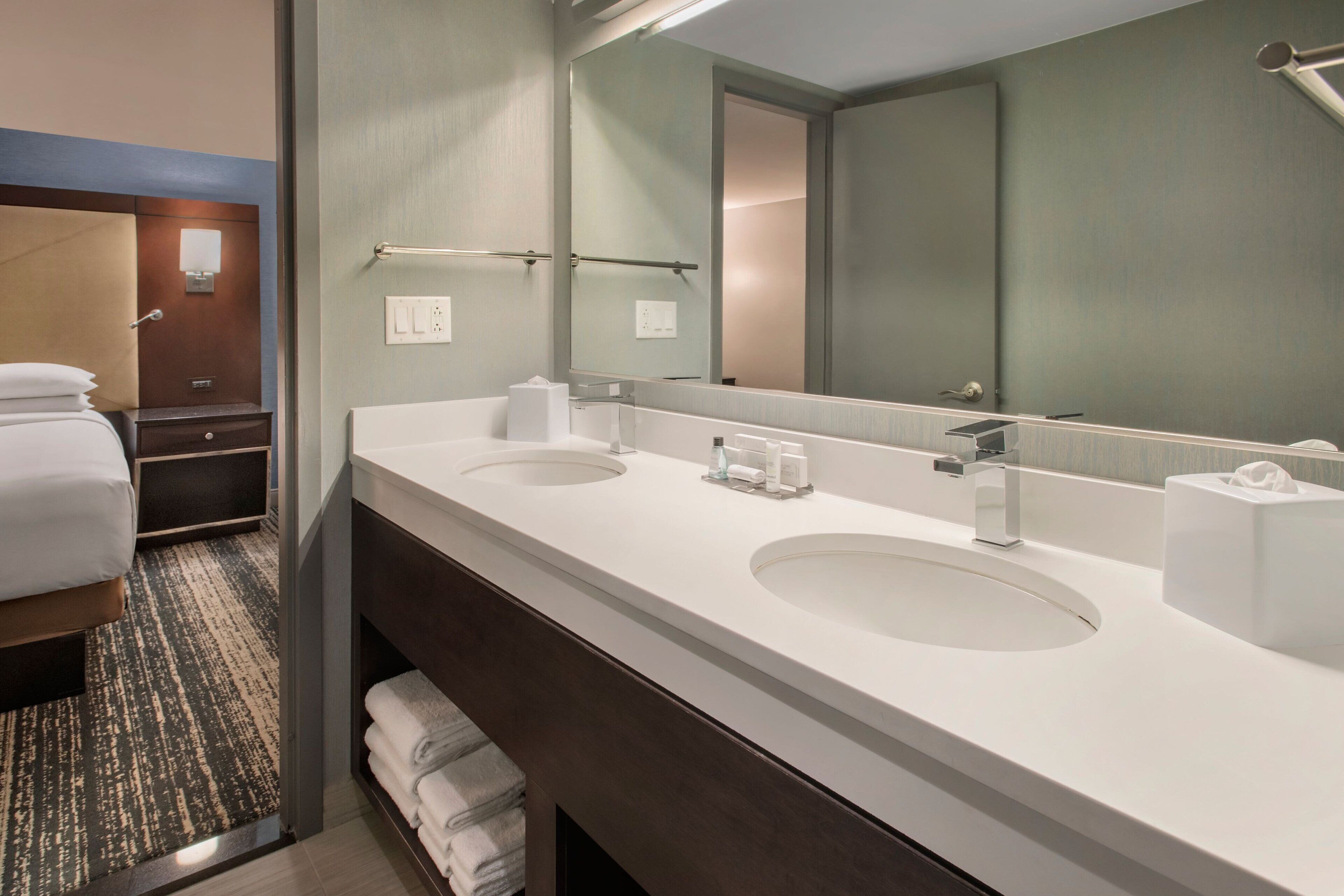 combined shower/bathtub, free toiletries, hair dryer, towels