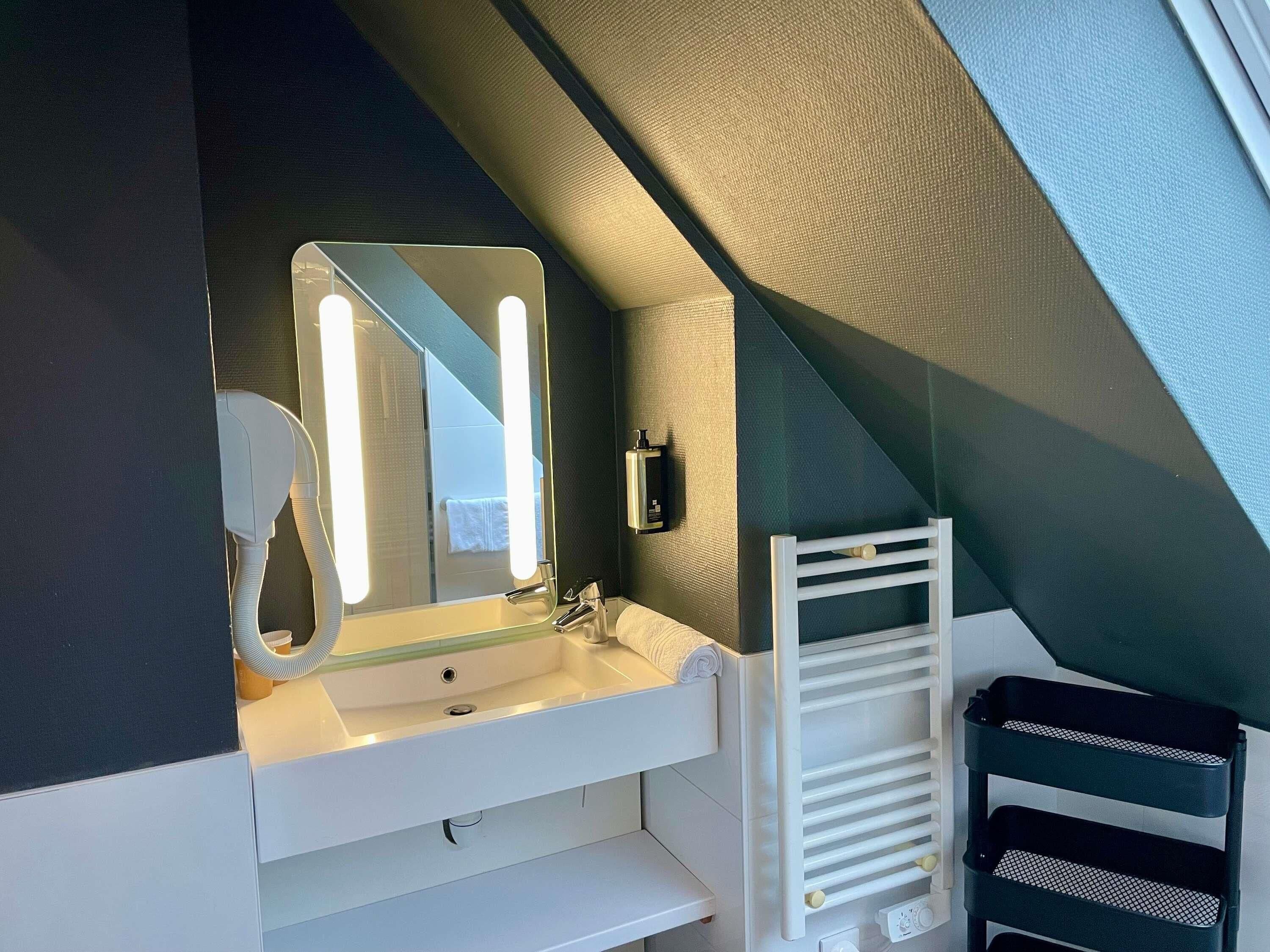 desk, blackout curtains, soundproofing, iron/ironing board