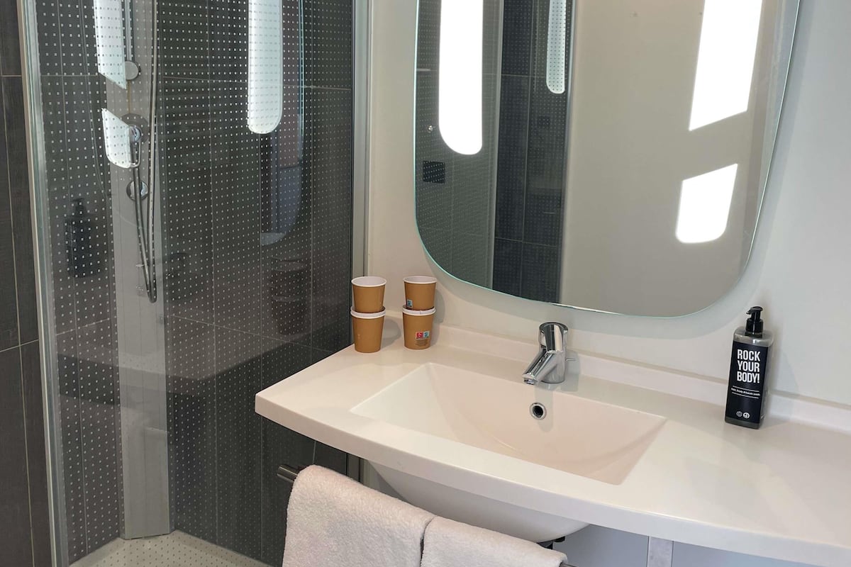 desk, blackout curtains, soundproofing, iron/ironing board