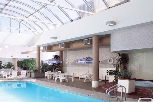 Indoor pool, sun loungers