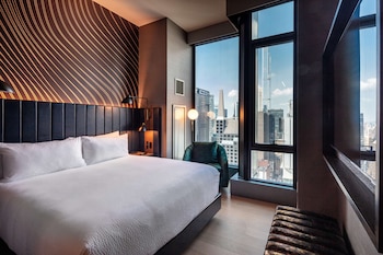 Shower, hair dryer, towels at Tempo by Hilton New York Times Square