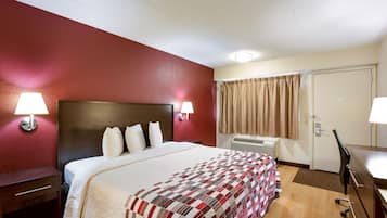 Blackout drapes, cribs (free), WiFi (free), bed sheets