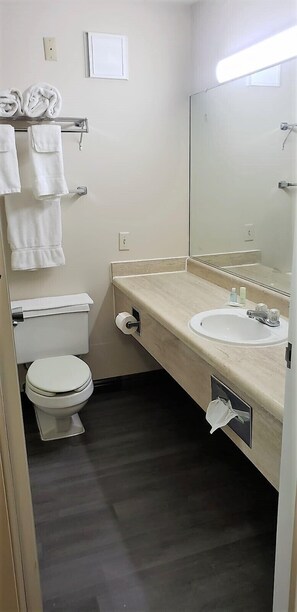 Amenidades de baño gratuitas, secadora de cabello, toallas 