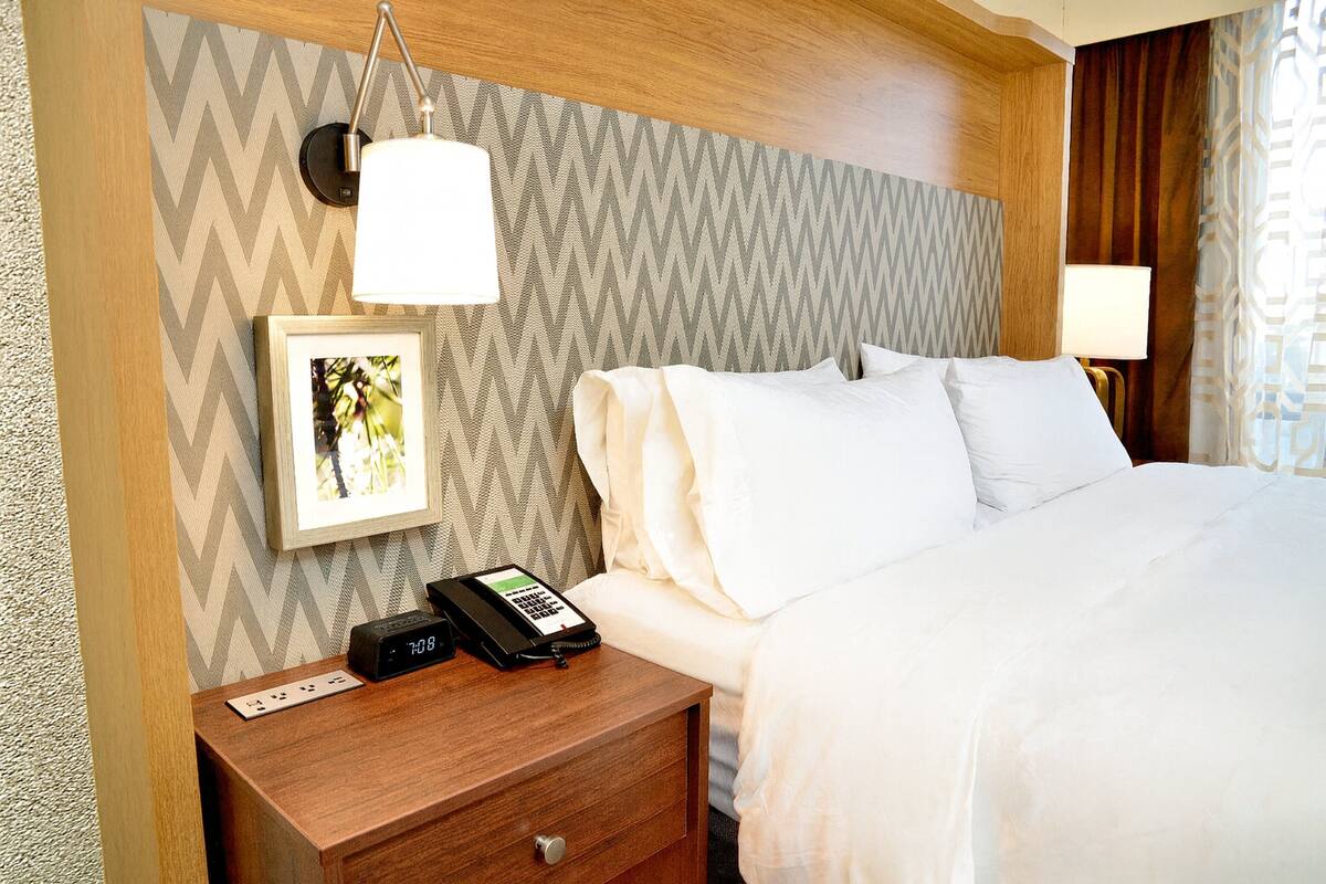 Hypo-allergenic bedding available, desk, blackout drapes