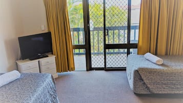 2 Bedroom Family Unit with Terrace | Laptop workspace, blackout drapes, iron/ironing board, free WiFi