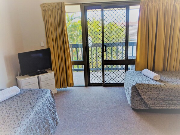 2 Bedroom Family Unit with Terrace | Laptop workspace, blackout drapes, iron/ironing board, free WiFi