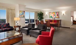 Presidential Suite, 1 King Bed, City View | Premium bedding, pillowtop beds, in-room safe, desk - Hilton Charlotte Uptown (Charlotte)
