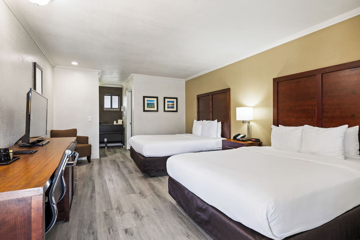 Room, 2 Queen Beds, Accessible, Non Smoking | Desk, iron/ironing board, free cribs/infant beds, rollaway beds