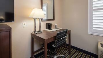 Room, 2 Queen Beds | Living area | 39-inch flat-screen TV with satellite channels, TV