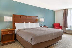 Kamer, 1 kingsize bed, toegankelijk voor mindervaliden, niet-roken (Roll-In Shower) | Een bureau, een strijkplank/strijkijzer, gratis babybedden