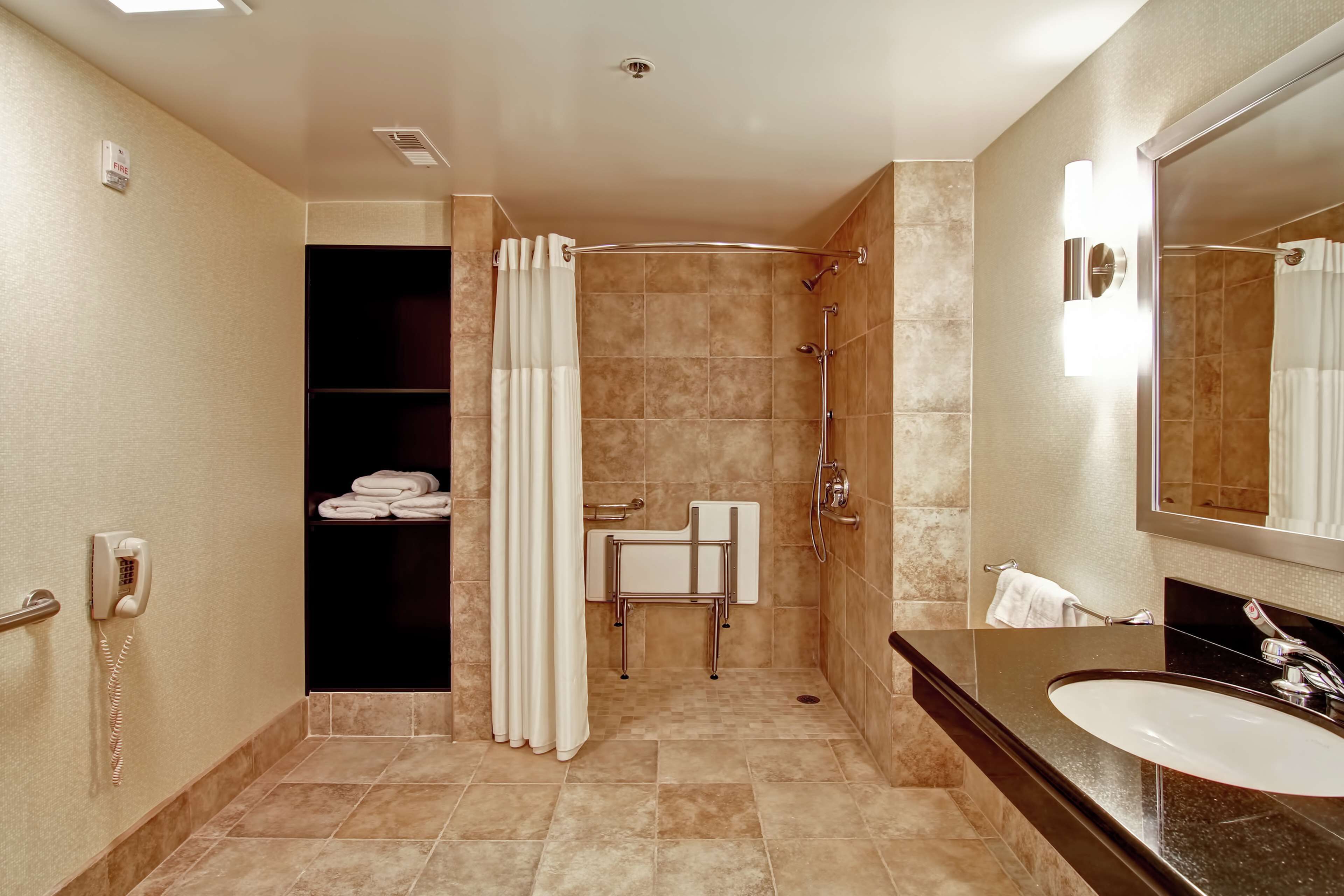 room, 1 king bed, accessible | bathroom shower