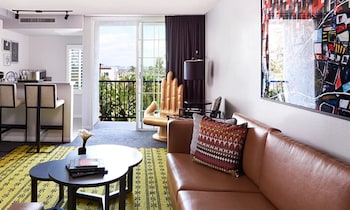 Egyptian cotton sheets, premium bedding, pillowtop beds, in-room safe at Montrose at Beverly Hills