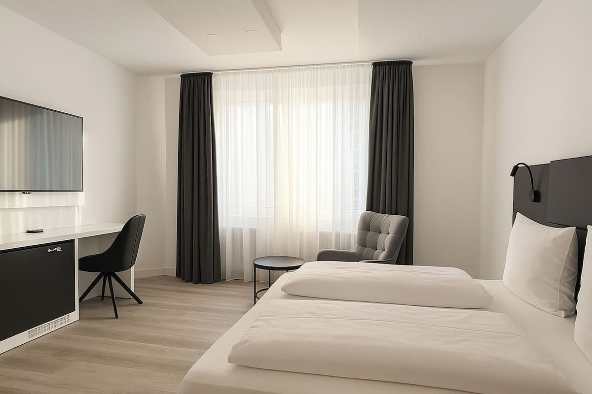 Comfort-Doppelzimmer | Minibar (mit einigen kostenlosen Artikeln), Zimmersafe, Schreibtisch