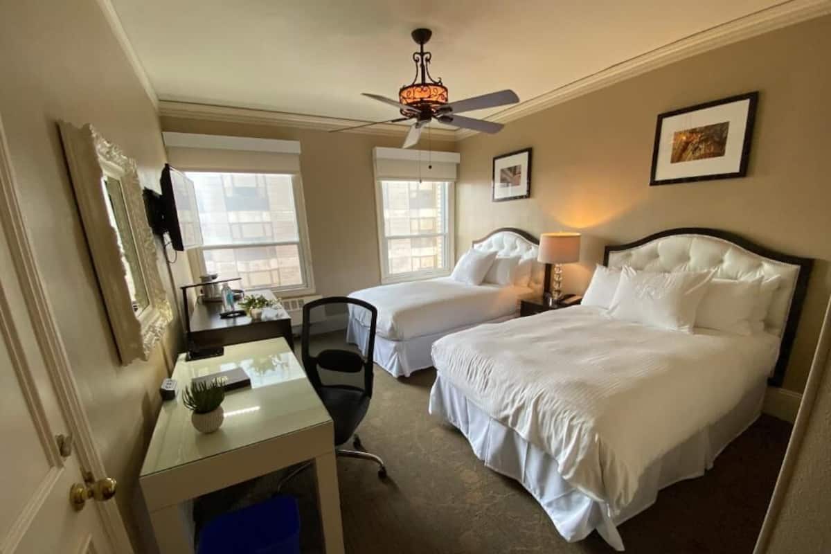 Premium bedding, pillowtop beds, in-room safe, desk