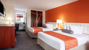 Standard Room, 2 Queen Beds | Desk, blackout drapes, soundproofing, iron/ironing board