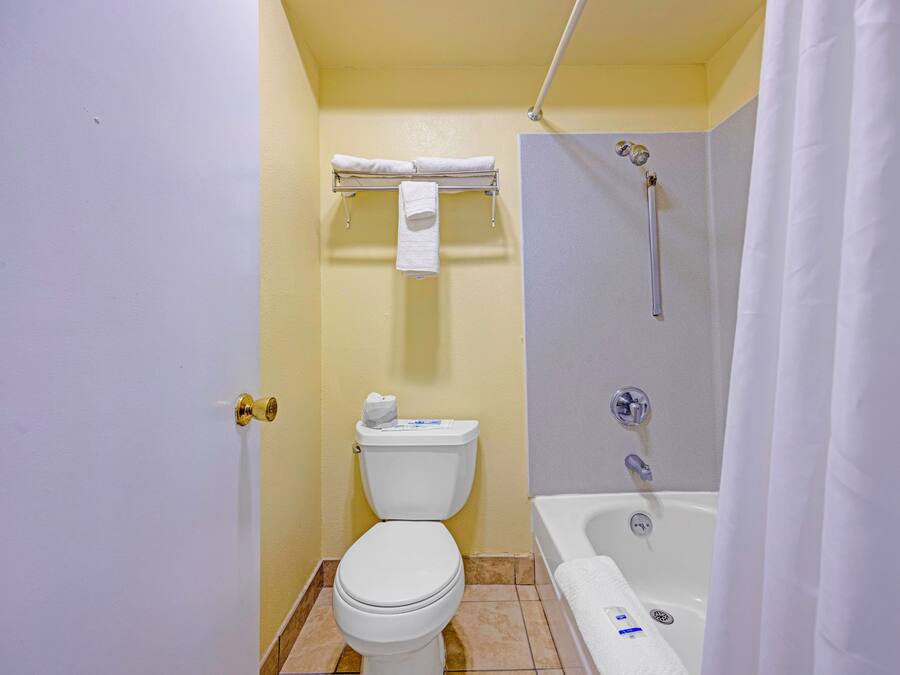 A bathroom with a toilet, a shower, and a bathtub.