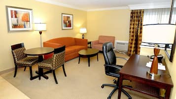 In-room safe, desk, laptop workspace, blackout drapes