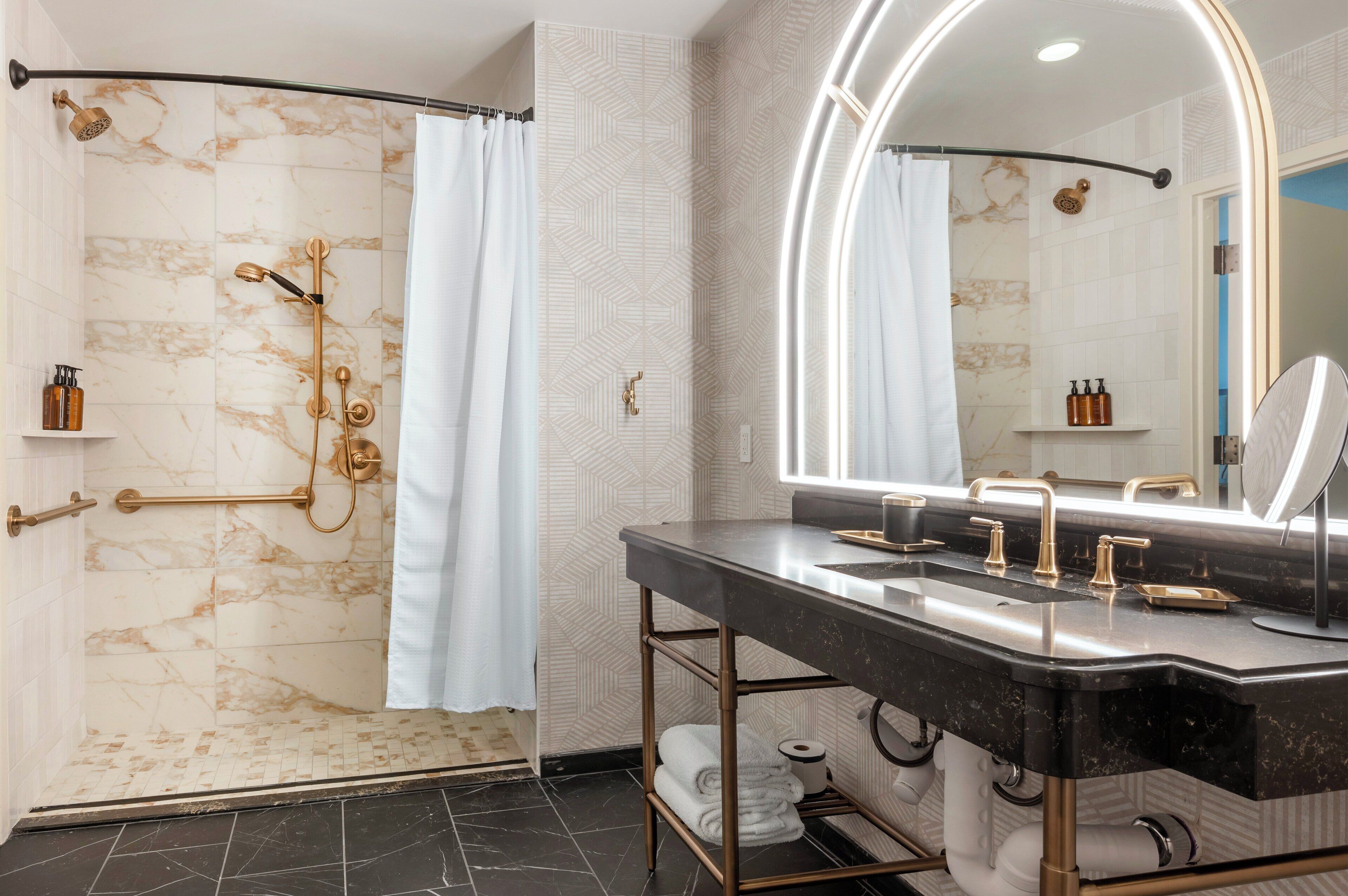 deluxe room, 2 double beds, accessible | bathroom | combined shower/bathtub, free toiletries, hair dryer, bathrobes