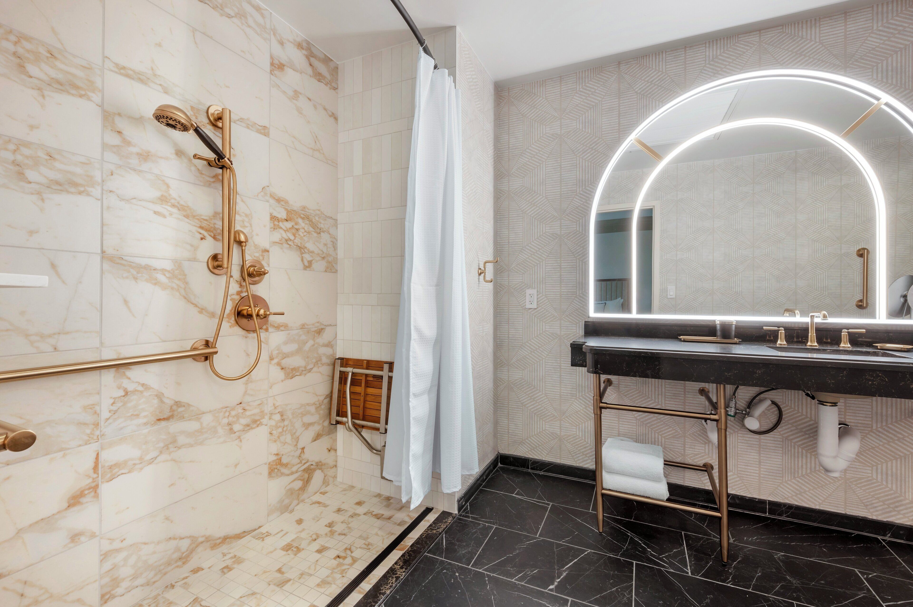 deluxe room, 2 double beds, accessible | bathroom | combined shower/bathtub, free toiletries, hair dryer, bathrobes