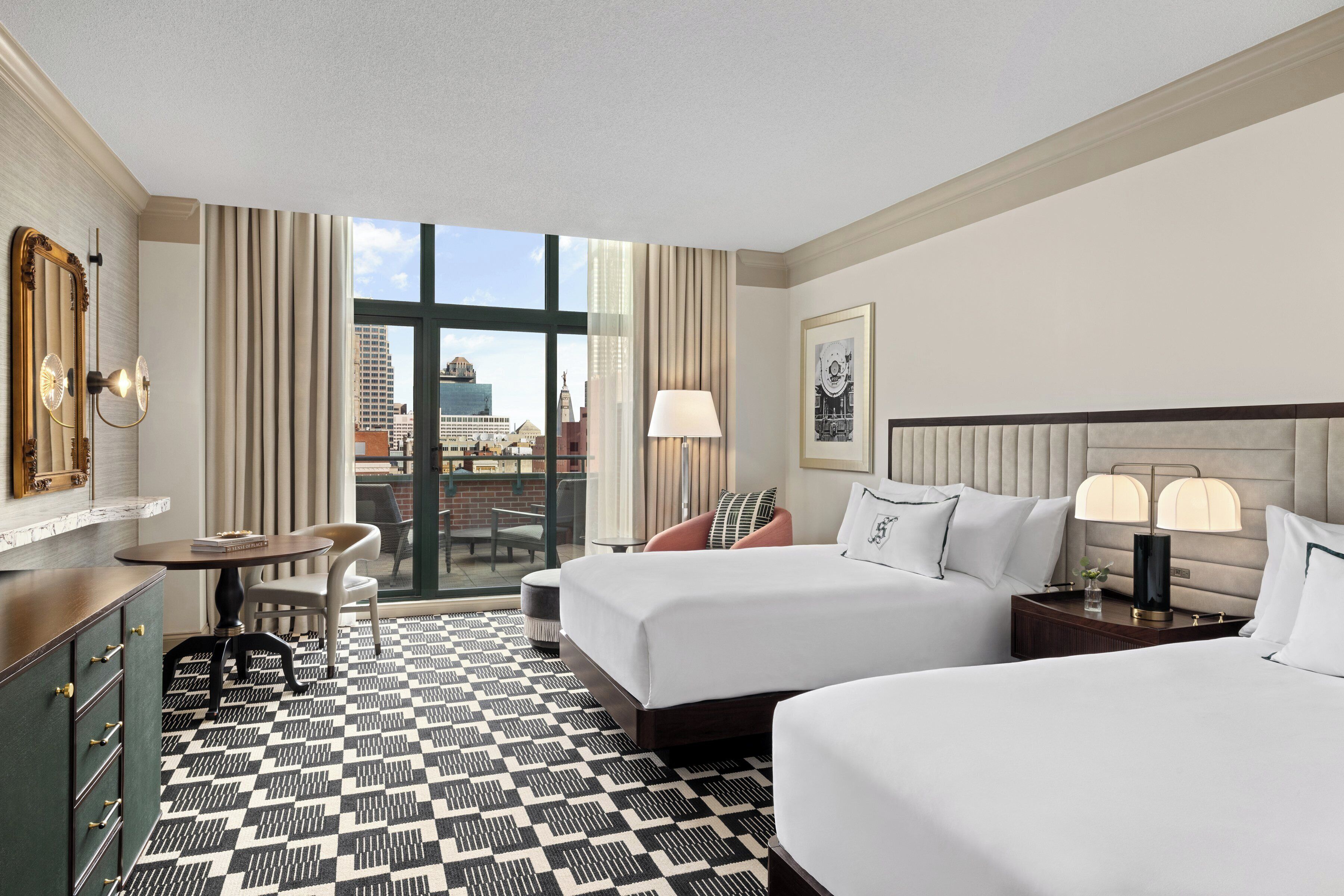 premier room, 2 double beds, city view | 1 bedroom, premium bedding, in-room safe, desk