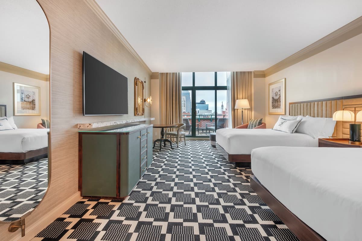 premier room, 2 double beds, city view | 1 bedroom, premium bedding, in-room safe, desk