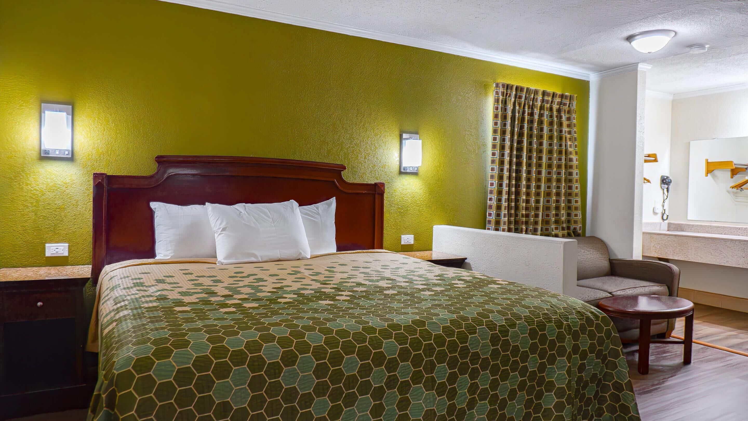 Desk, free WiFi, bed sheets