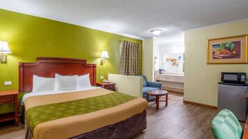 Desk, free WiFi, bed sheets