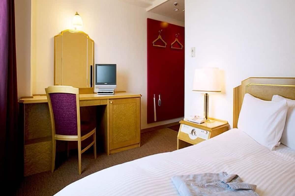 Desk, blackout drapes, soundproofing, iron/ironing board