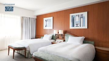 Desk, blackout drapes, soundproofing, iron/ironing board