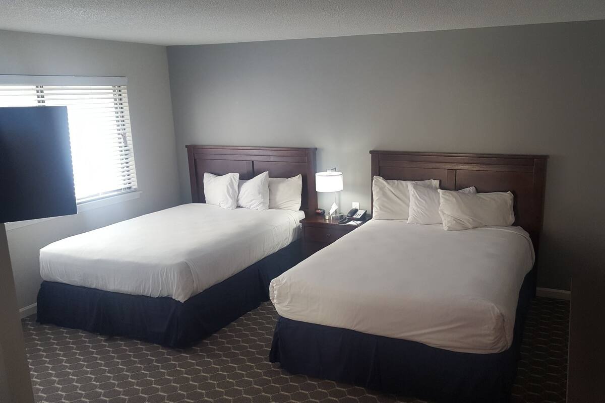 Premium Studio, 2 Queen Beds (No Pets) | Pillow-top beds, desk, iron/ironing board, free WiFi