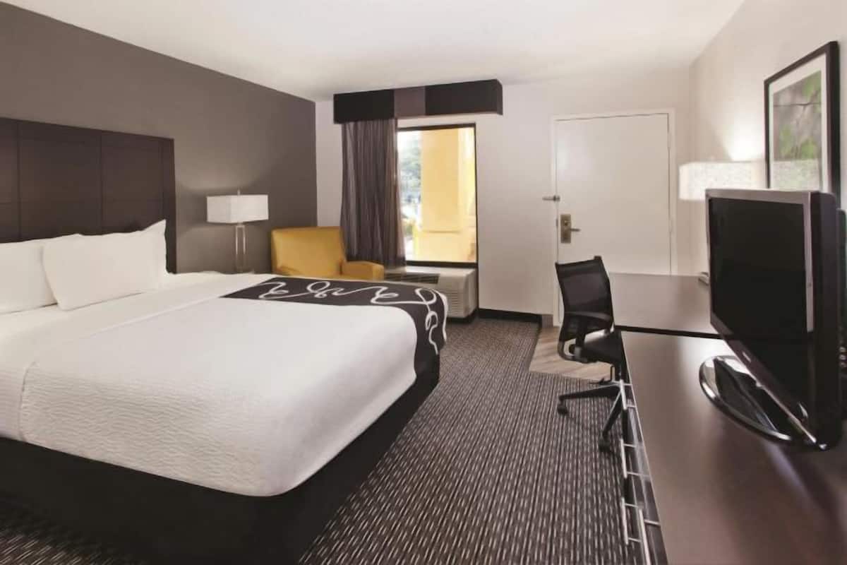 Premium bedding, pillow-top beds, desk, blackout curtains