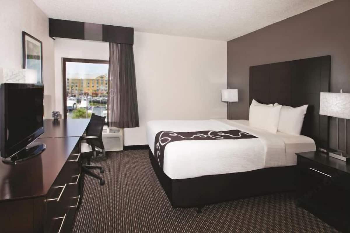 Premium bedding, pillow-top beds, desk, blackout curtains