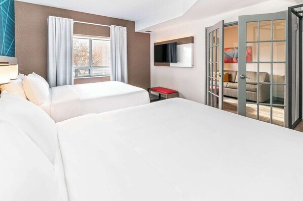 2 Queen Beds, 1 Bedroom Suite | Hypo-allergenic bedding, desk, laptop workspace, blackout drapes