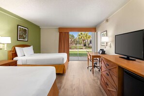 Room, 2 Double Beds, Accessible, Non Smoking (Mobility, Bathtub w/Grab Bars) | Pillowtop beds, desk, laptop workspace, blackout drapes