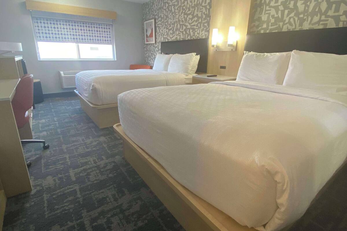 standard room, 2 queen beds, non smoking (walk-in shower) | pillow-top beds, desk, laptop workspace, blackout curtains