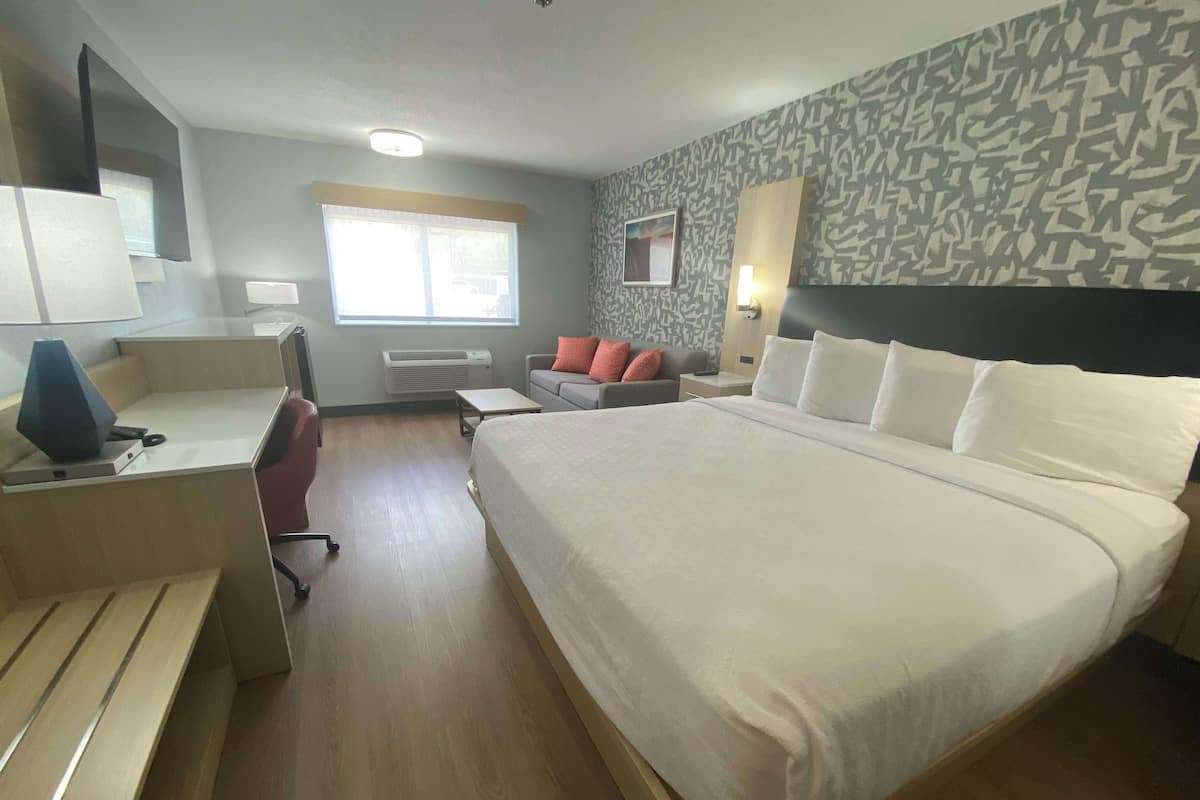 Standard Room, 1 King Bed, Non Smoking (Walk-in Shower;with Sofabed) | Pillow-top beds, desk, laptop workspace, blackout curtains
