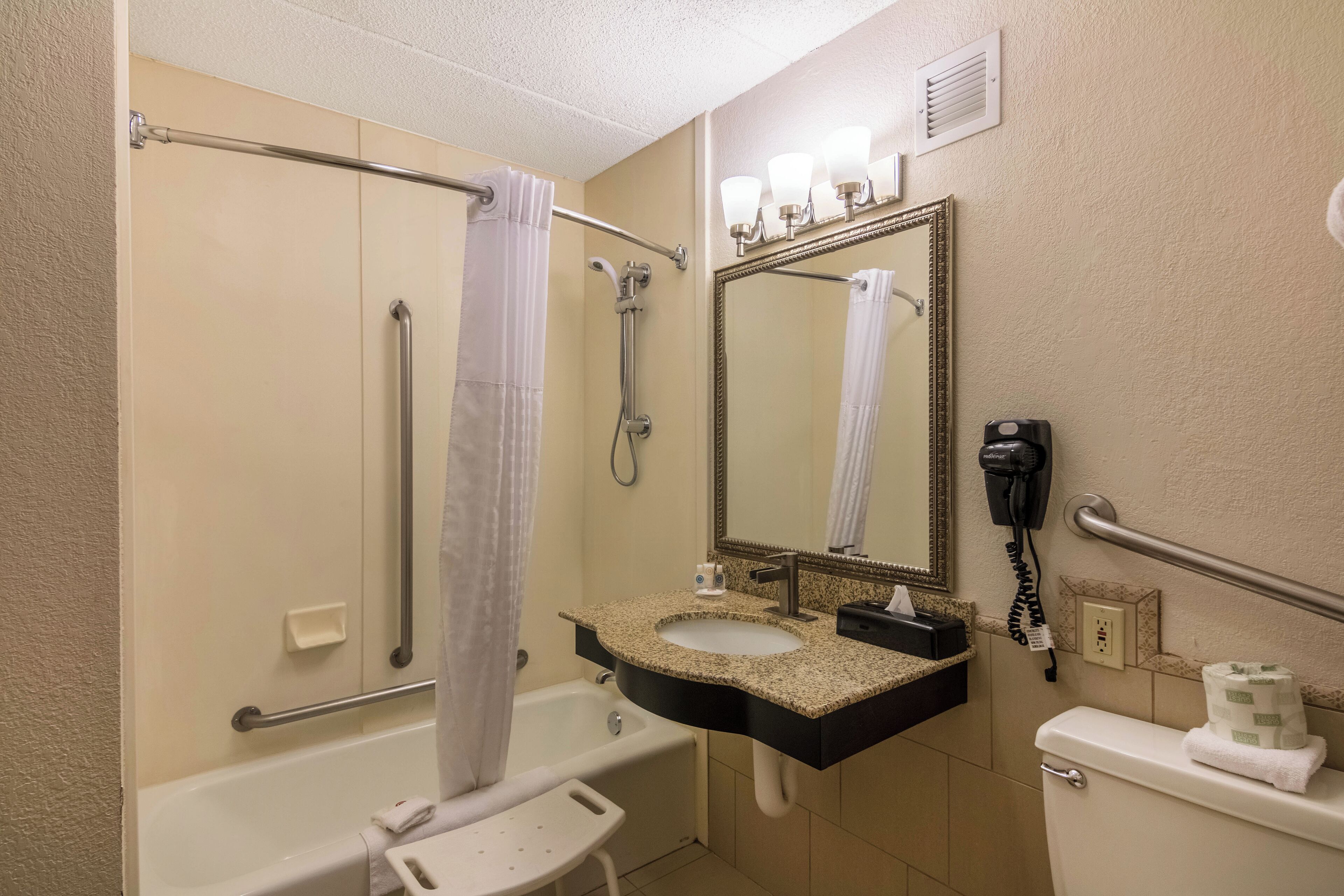 room, 2 queen beds, accessible, non smoking | bathroom | combined shower/bathtub, free toiletries, hair dryer, towels