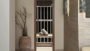 Een sauna, een stoombad, lichaamsbehandelingen, aromatherapie